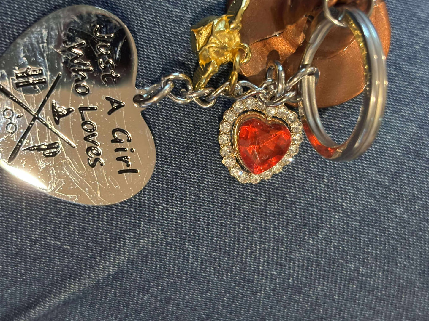 Just a Girl Who Loves HP” Charm Keychain – Heart & Sorting Hat Accessories