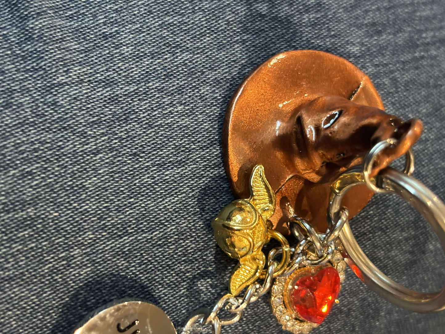 Just a Girl Who Loves HP” Charm Keychain – Heart & Sorting Hat Accessories