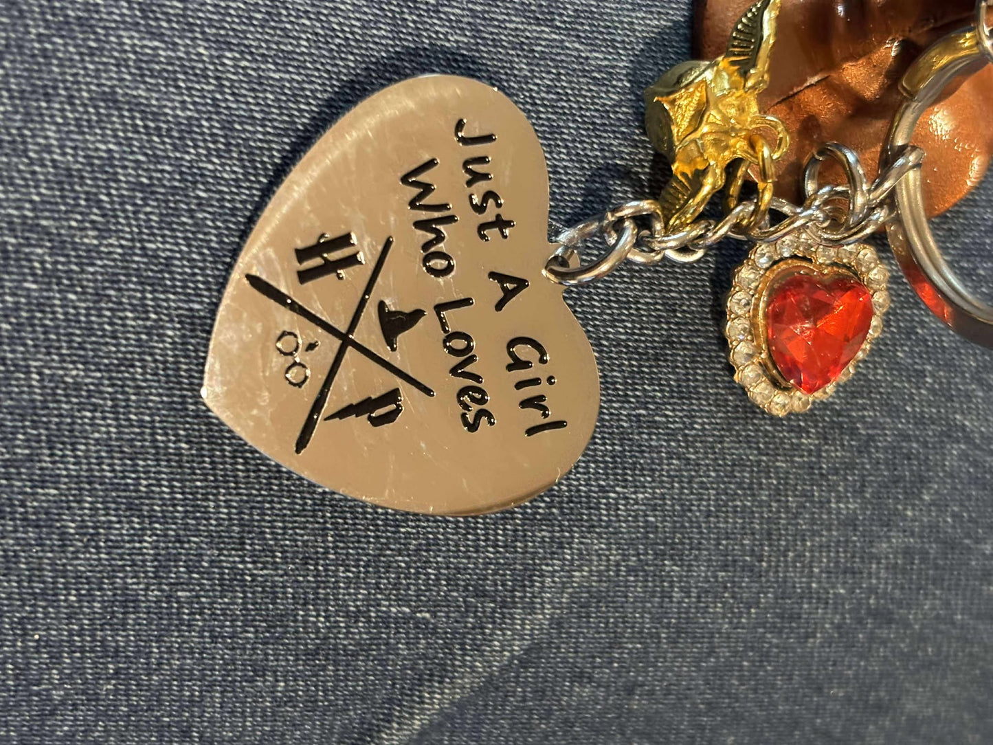 Just a Girl Who Loves HP” Charm Keychain – Heart & Sorting Hat Accessories