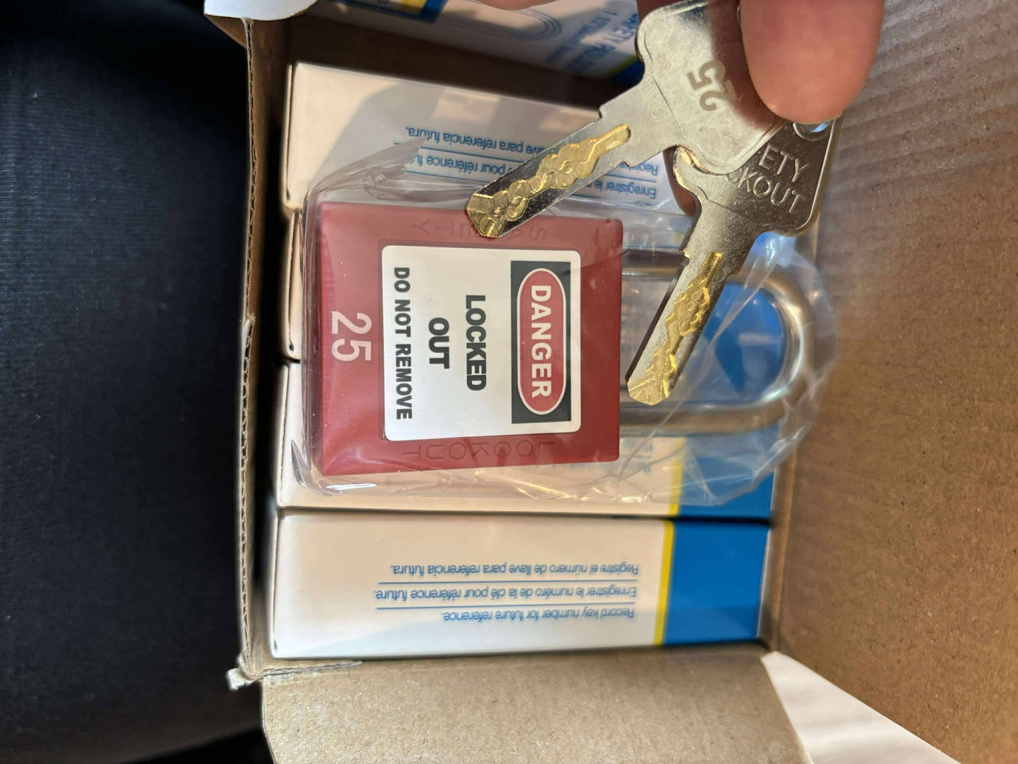 Safety Lockout Padlock with Keys & Danger Tags – OSHA Lockout/Tagout (LOTO) Pack of 10