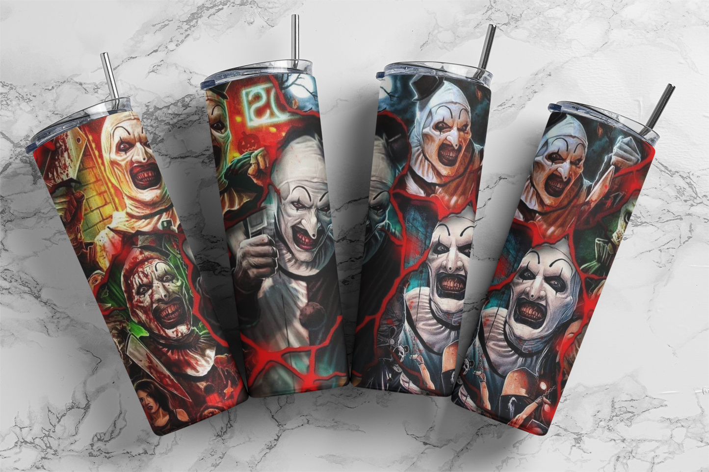 Glow-in-the-Dark Horror Clown Tumbler – 20oz Stainless Steel