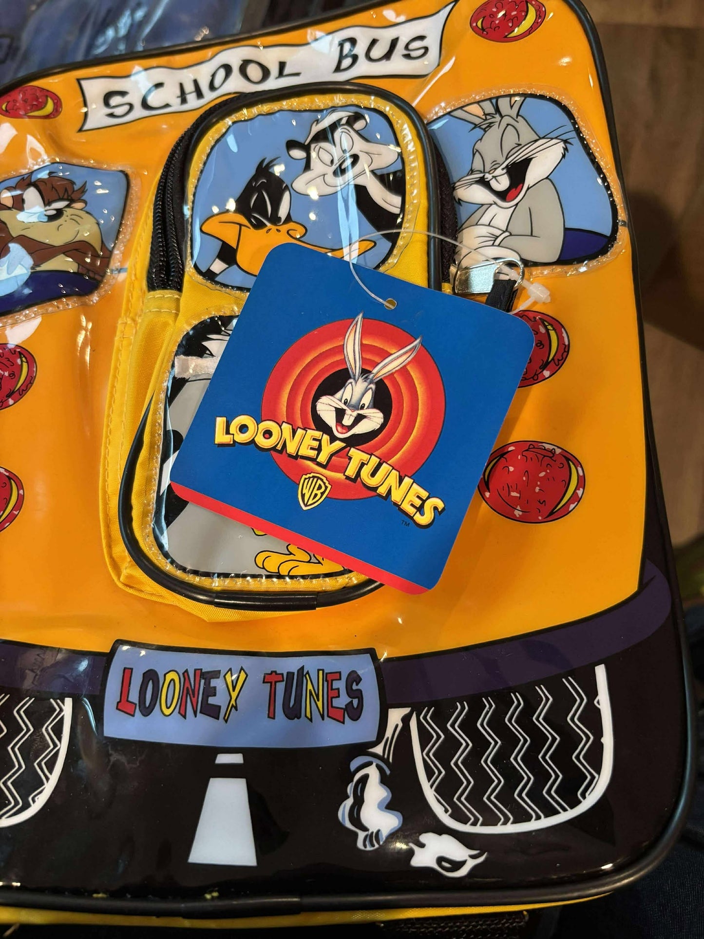 Vintage Looney Tunes School Bus Backpack – 1999 Warner Bros.