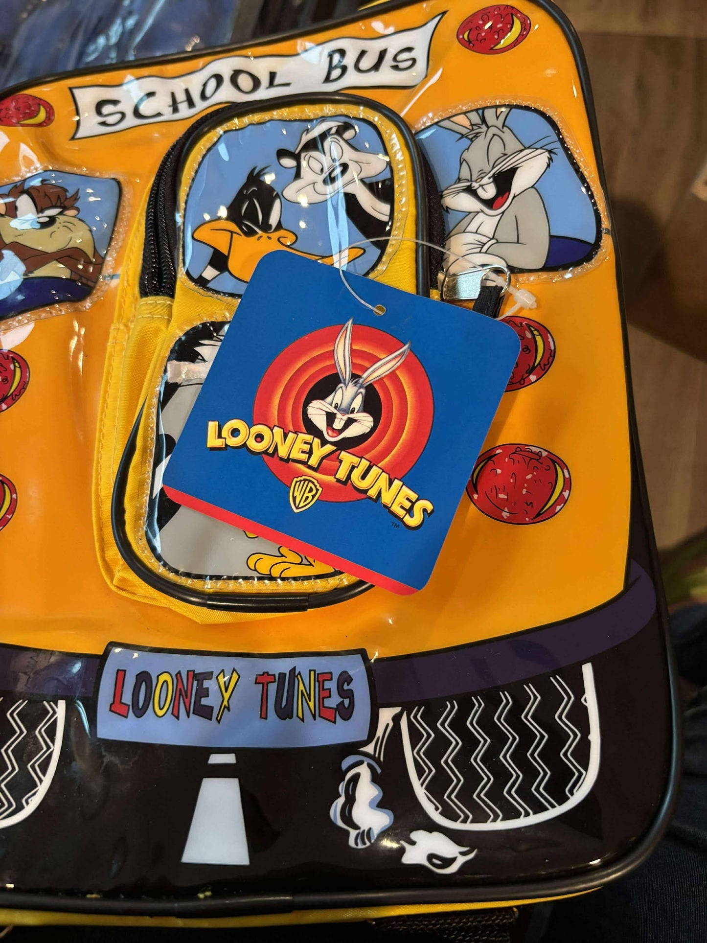Vintage Looney Tunes School Bus Backpack – 1999 Warner Bros.