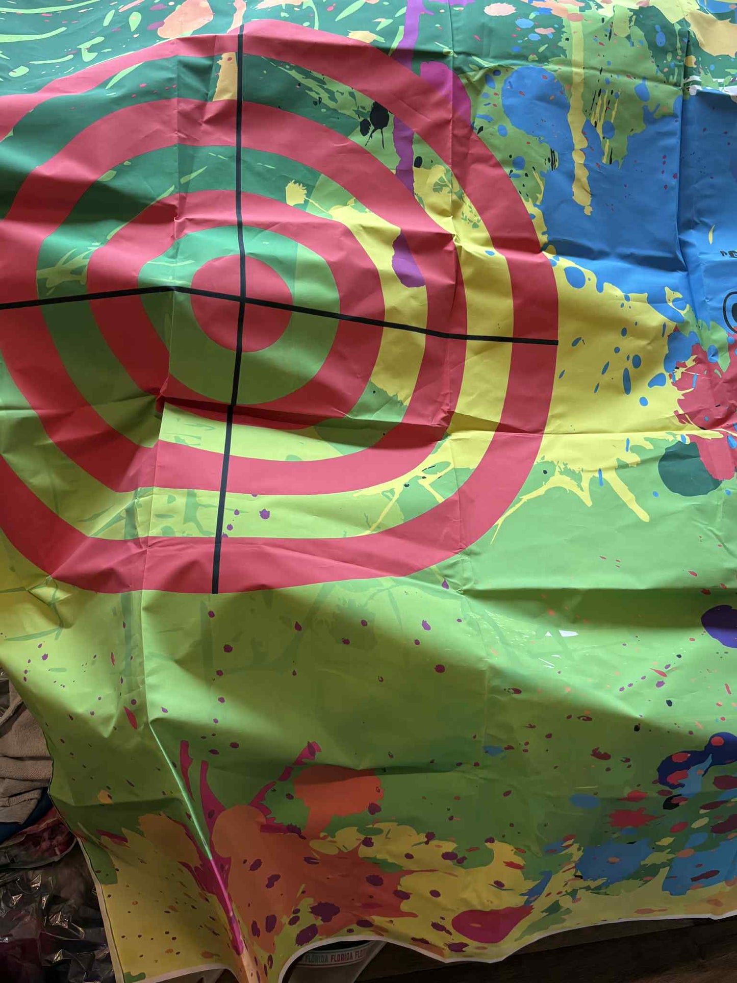 Paintball Target Party Backdrop – 7x5 ft Color Splash Design