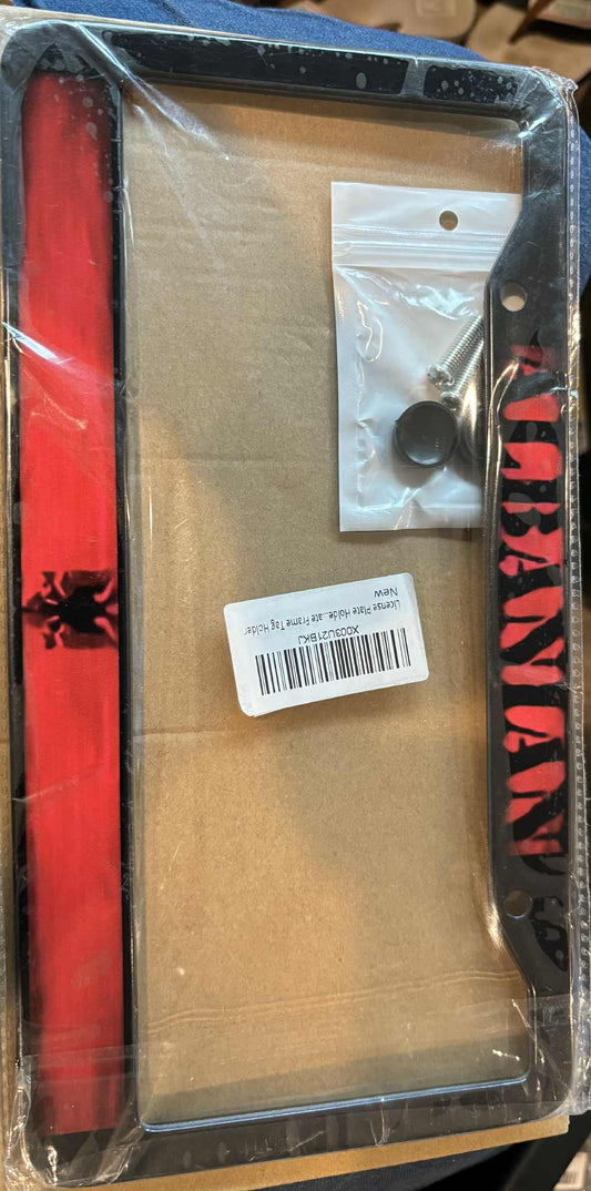 Albania Flag Decorative License Plate Frame – Black & Red Design
