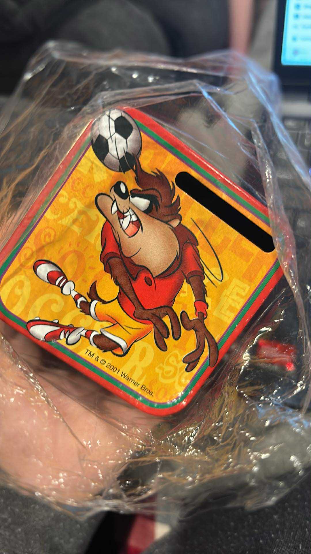 Vintage 2001 Looney Tunes Sports Tin Bank – Bugs Bunny, Taz, Daffy Duck & More – New in Wrap