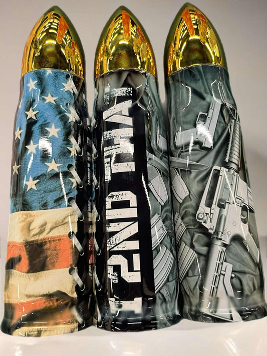 2nd Amendment Bullet Tumbler Set – 17 oz Stainless Steel