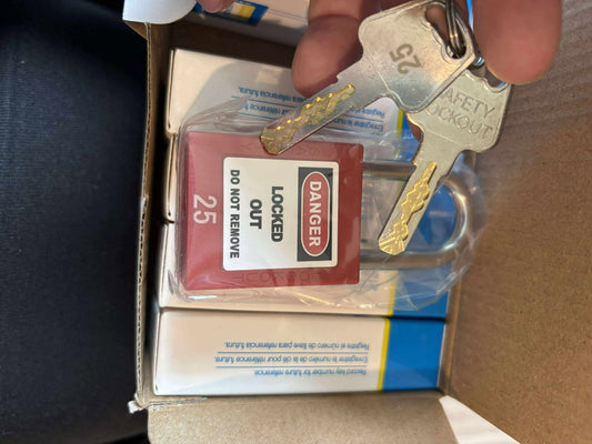 Safety Lockout Padlock with Keys & Danger Tags – OSHA Lockout/Tagout (LOTO) Pack of 10