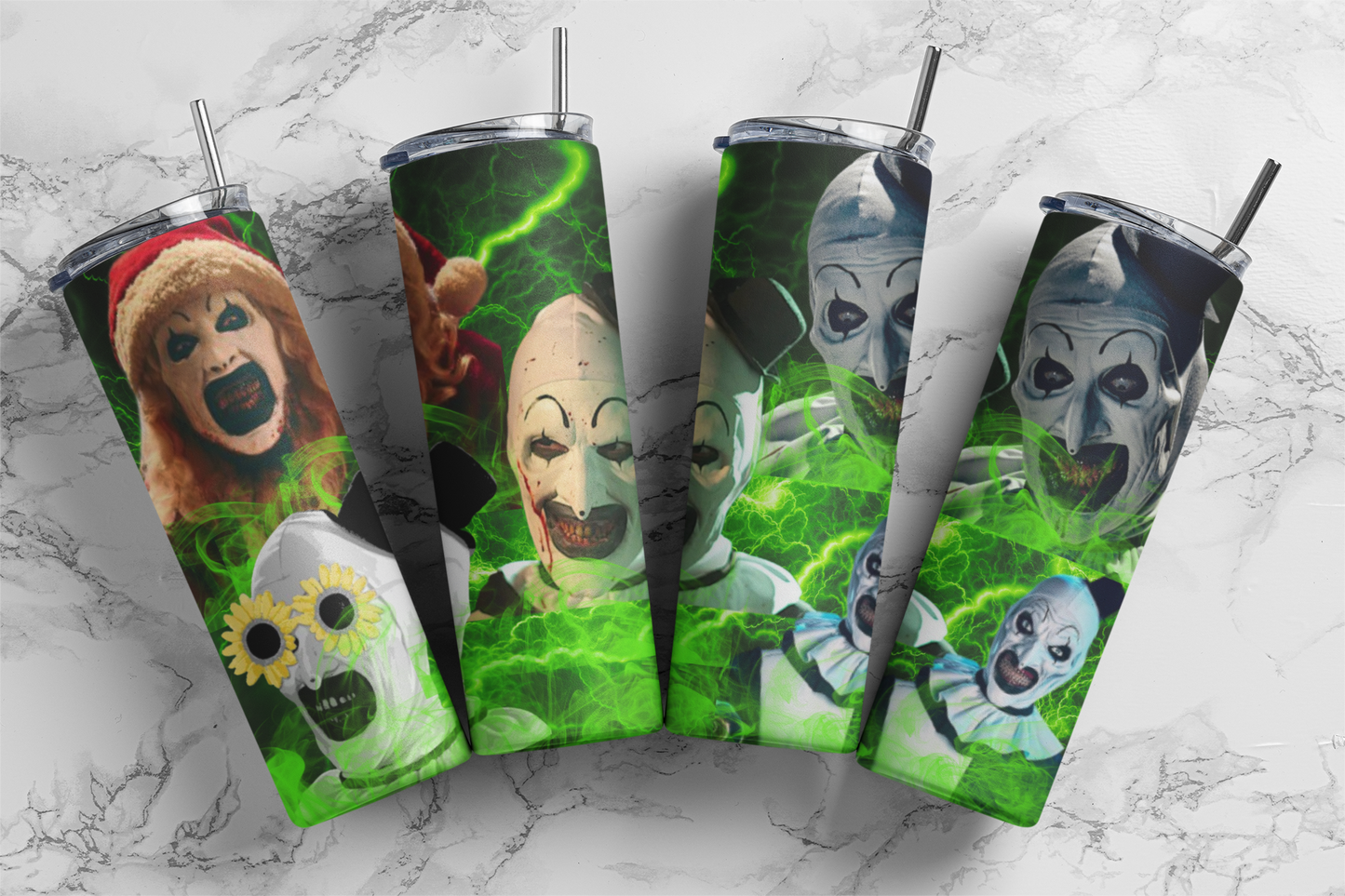 Glow-in-the-Dark Horror Clown Tumbler – 20oz Stainless Steel
