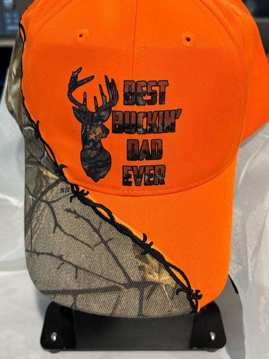 Best Buckin’ Dad Ever – Orange & Camo Hunting Hat