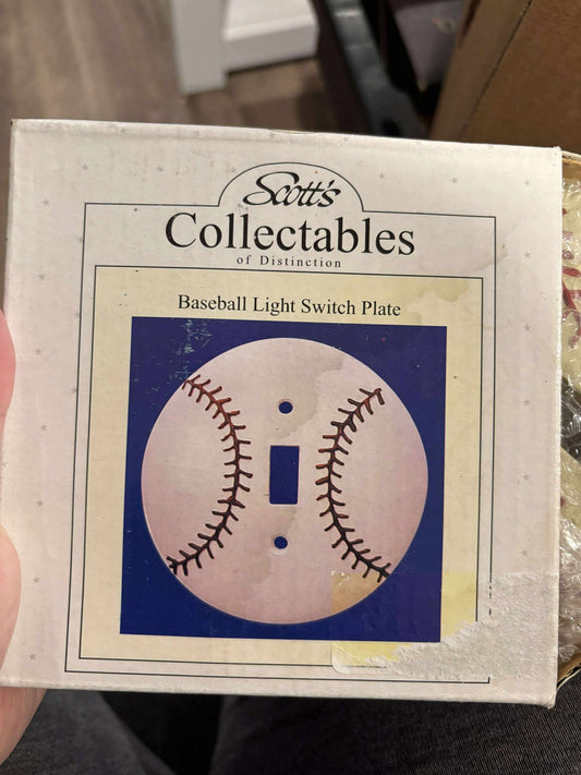 Scott’s Collectables Baseball Light Switch Plate – Sports Room Décor