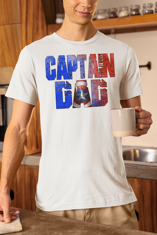 Captain Dad T-Shirt – Patriotic Superhero Father’s Day Shirt