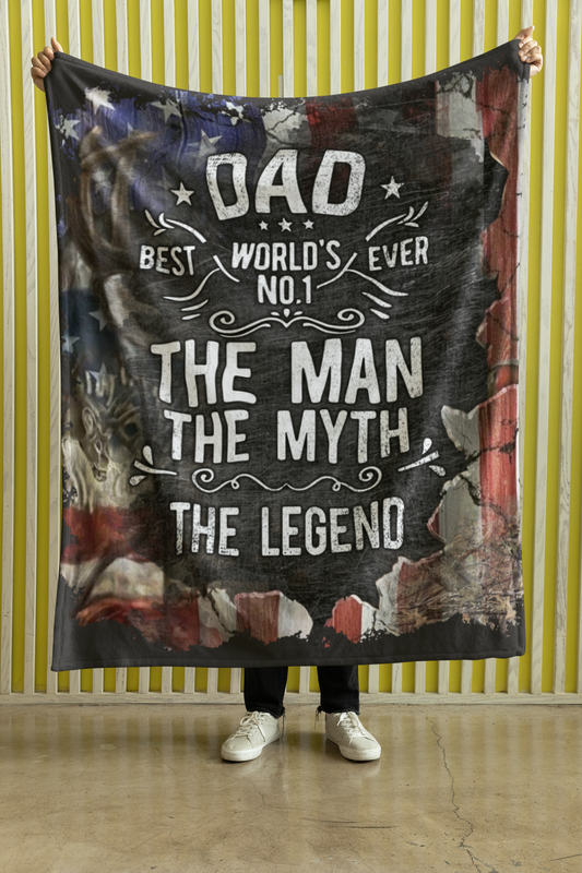 Dad: The Man. The Myth. The Legend." – 50x60" Patriotic Throw Blanket