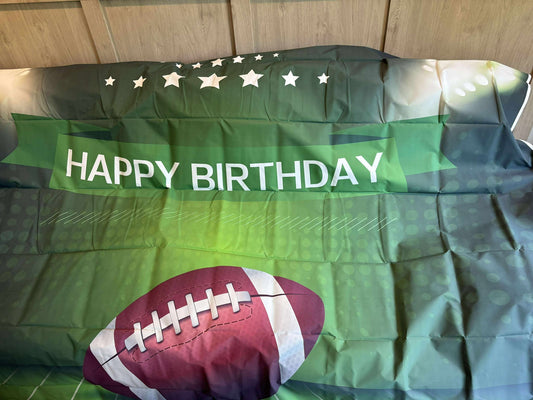 Football Field "Happy Birthday" Party Backdrop – Sports Theme 8X6'