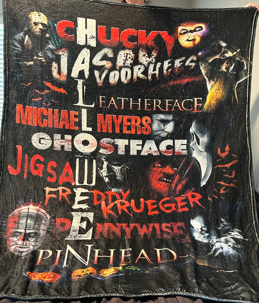 Legends of Horror – Villain Collage Fleece Blanket (50" X 60")