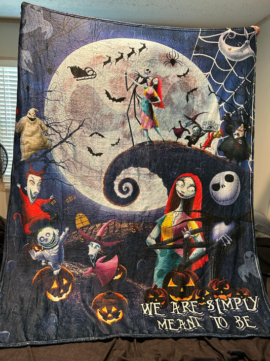 Pumpkin King Romance – Halloween Night Fleece Blanket (50" X 60")