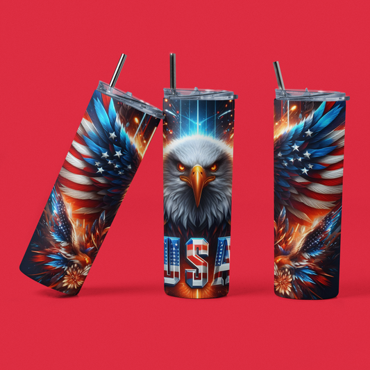 Bold USA Eagle Tumbler – Patriotic Stainless Steel Drinkware (20 oz & 25 oz)