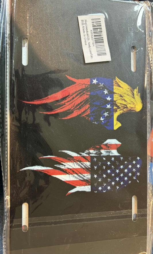 Decorative Front License Plate – American Eagle & Flag Design